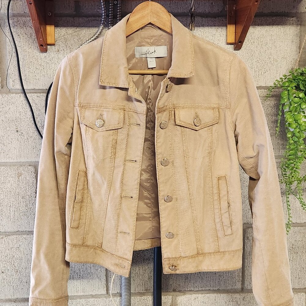 Leather Jacket Blink Women's Beige, genuine leather